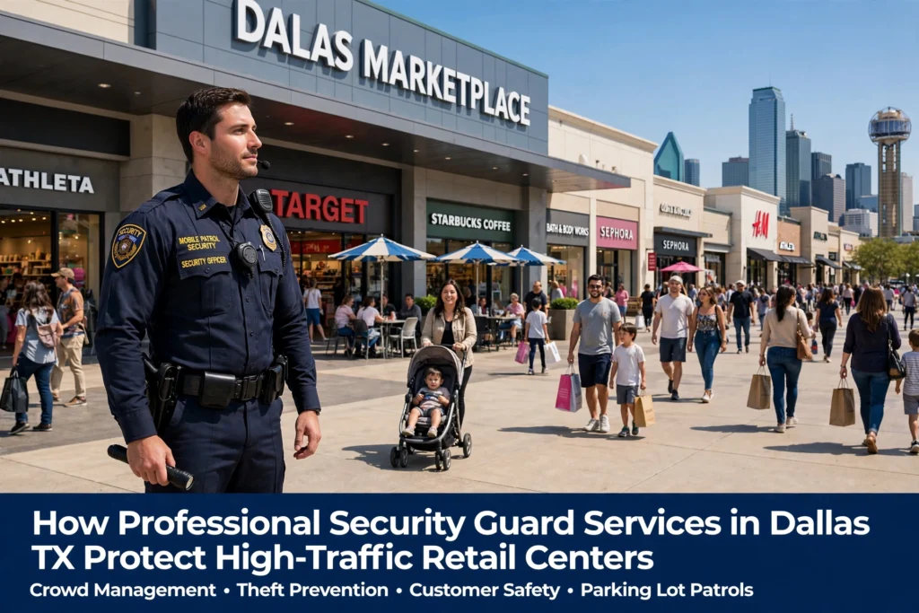 How Professional Security Guard Services in Dallas TX Protect High-Traffic Retail Centers